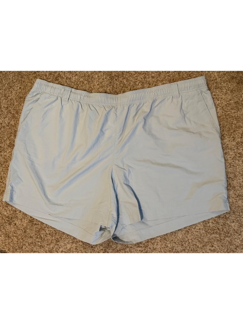 Columbia PFG Womens Light Blue Grayish Elastic Waist Swim Shorts Size 2X Mesh
